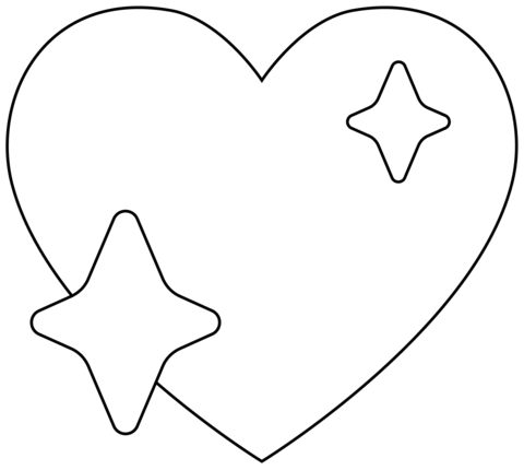 Sparkling Heart Emoji Coloring Page